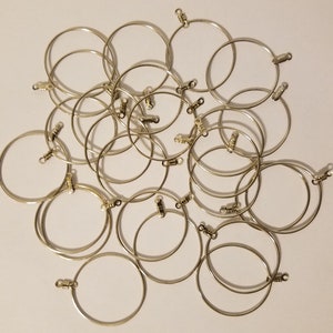 12 pares de aros de metal plateado para pendientes, componentes para bisutería, accesorios para abalorios, 32 mm (1-1/4"). imagen 3