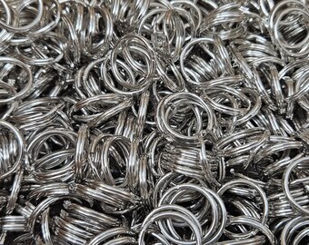 100 pcs 16mm 5/8" Split Key Rings Silver Nickel Plated