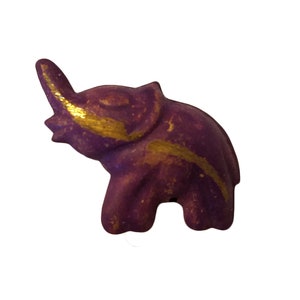 Pack of 20 Vintage Large 28mm Purple Metal Elephant Shaped Beads for Crafts, Jewelry