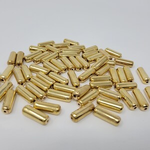 Lot of 50 Metallic Gold or Silver Plastic Craft Jewelry Beads 19mm 3/4&quot; Tube Cylinder