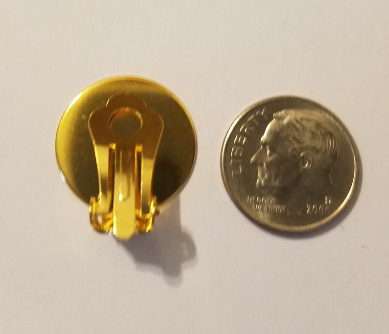 12 Pair Gold Brass Clip on Earring Backs Backings 18mm Flat Etsy