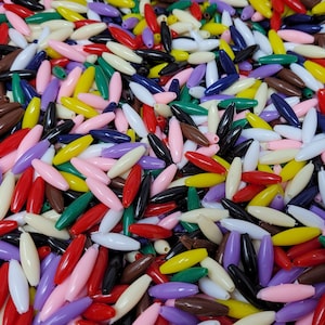 500 Pcs Opaque 19mm x 6mm Oval Spaghetti Plastic Acrylic Craft Beads