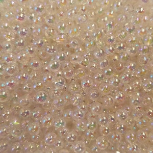 1.000 Stück schillernde, transparente Kristall-AB-Kunststoffblasenperlen, künstliche Perlen, 5 mm runde Bastelperlen