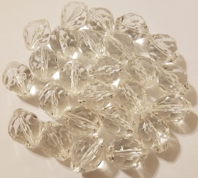 Pack of 25 Crystal Clear Acrylic Plastic Large 24mm Oval Etsy