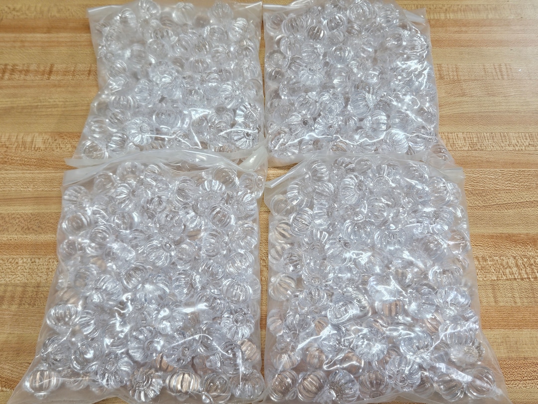 Bulk Lot of 400 Crystal Clear Fancy Acrylic Plastic Drop Beads Large ...