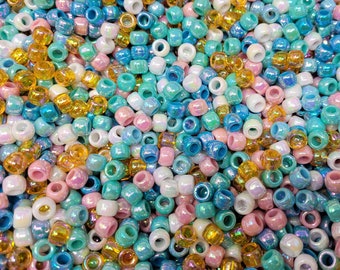 1,000 pcs Plastic Pony Beads 6mm x 9mm for Jewelry Crafts