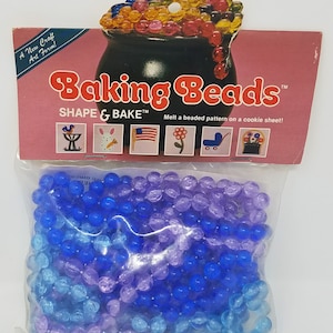 Vintage Baking Beads Shape & Bake Beading Craft Kit 1970&#39;s Coast Bead