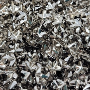 100 pcs Silver Tone Metal 9mm Star Shaped Pyramid Domed Decorative Metal Studs Nailheads for Crafts