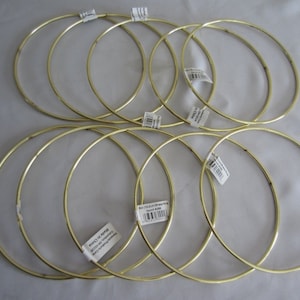 Lot of 10 Gold Metal Brass Macrame Craft Dreamcatcher Rings 6" Inch Diameter
