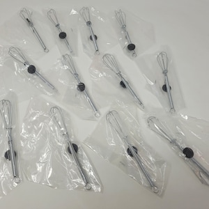 Lot of 12 Miniature Metal Whisk Refrigerator Magnets for Baking Cooking Enthusiasts Students Class