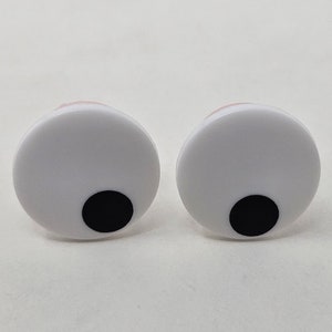 Zim's Vintage 18mm Black & White Dot Round Comical Cartoon Plastic Safety Eyes for Craft Doll, Amigurumi Toy, or Puppet Making