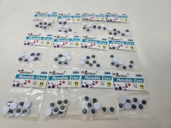 12 Packs Bel-tree BTC Black Movable Wiggle Googly Eyes 14mm Round for  Crafts Dolls Puppets 