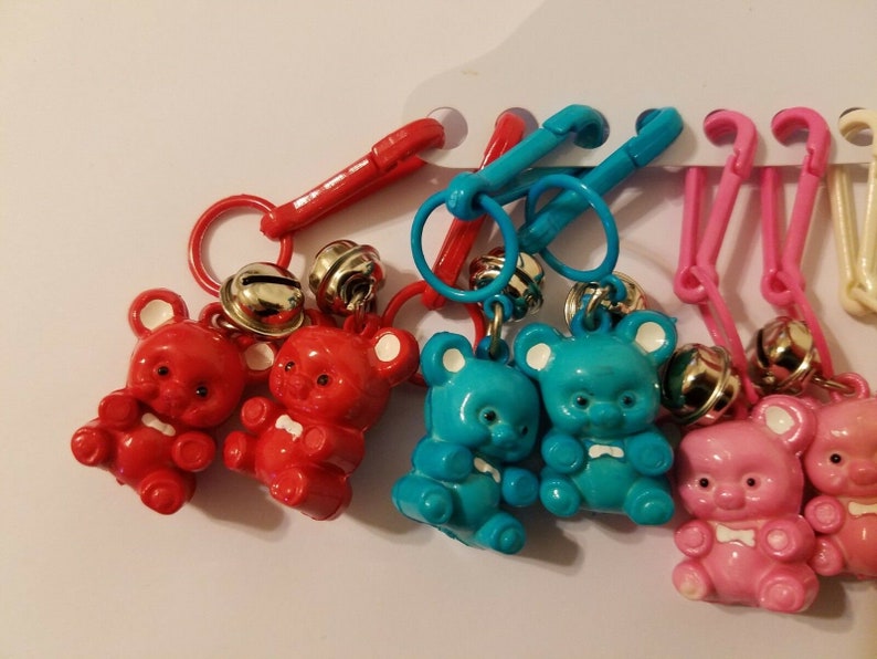 Pack of 12 Cute Plastic Teddy Bear Keychains Backpack ClipOns Etsy