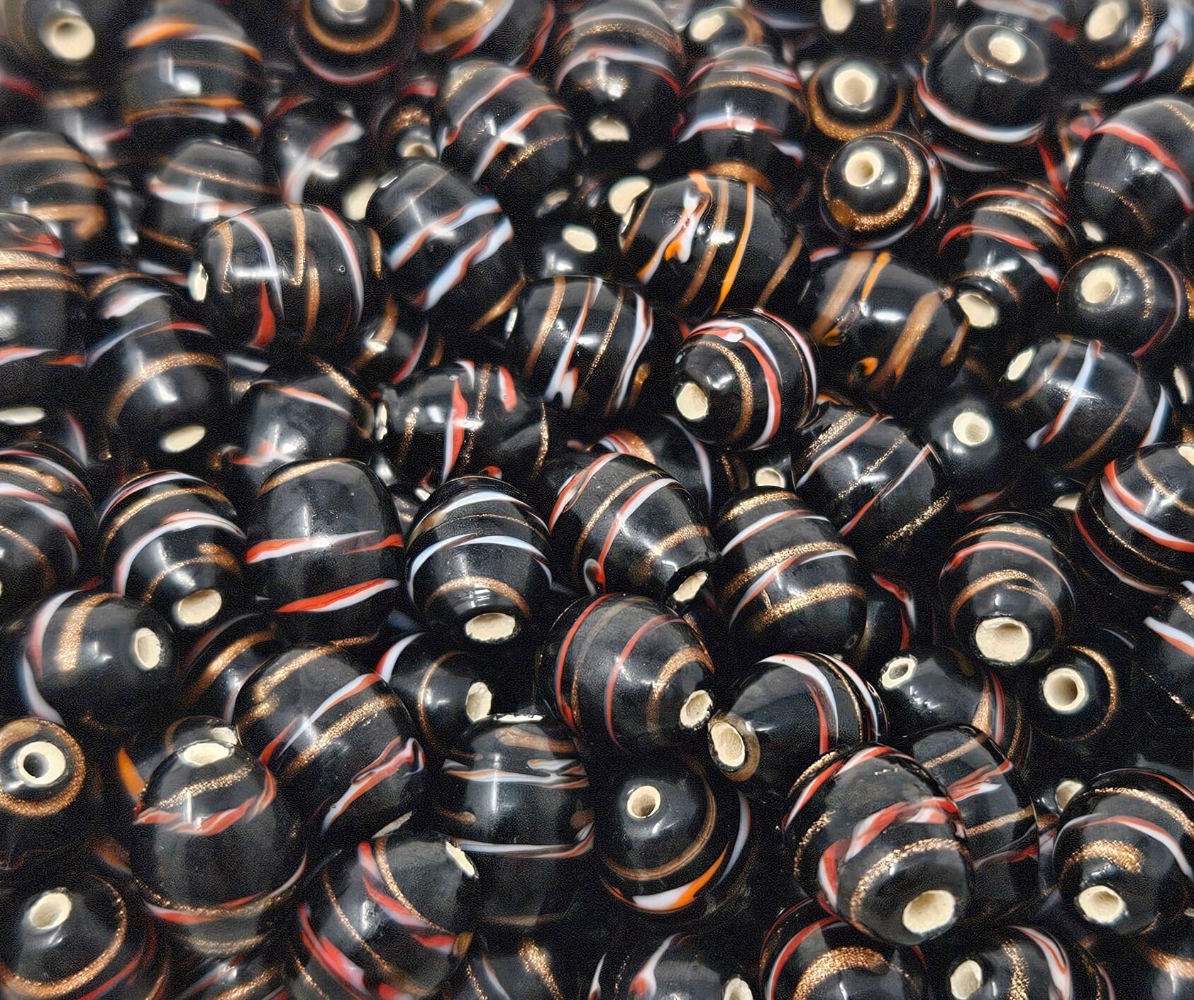 Pack of 50 Multi-color Glass 13mm Oval Beads for Jewelry
