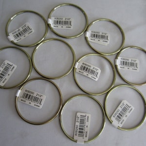 Lot of 10 Gold Metal Brass Macrame Craft Dreamcatcher Rings 2-1/2" 2.5 Inch Diameter