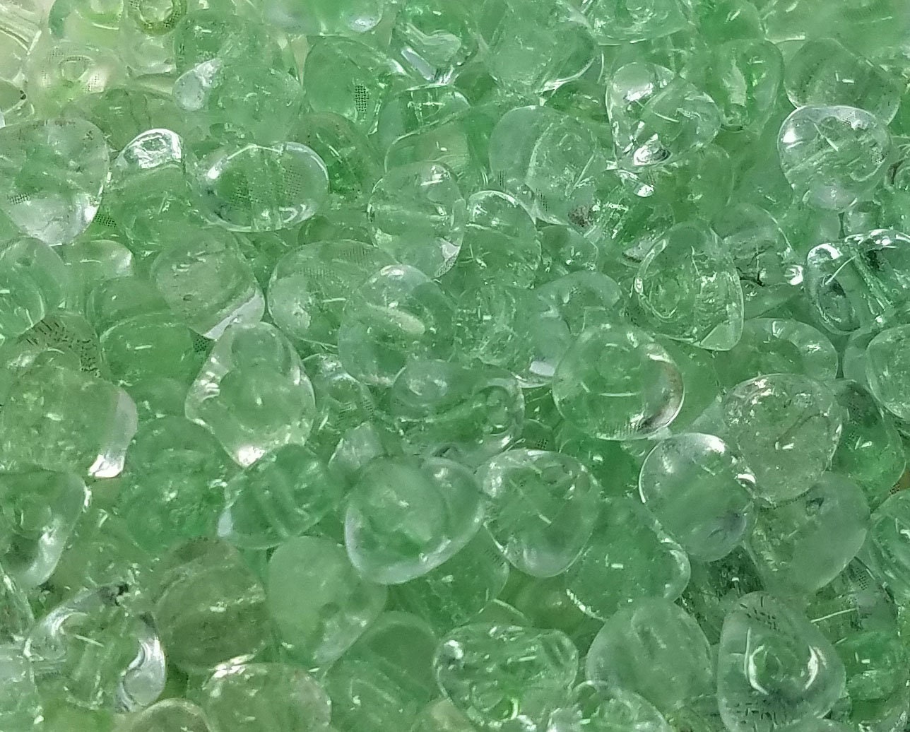 Lot De 100 Perles Vintage En Verre Vert Pomme Mat - Forme Triangle, Occasion Pour Création De Bijoux
