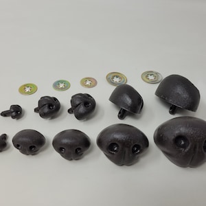 Assorted Sizes Vintage Zim&#39;s G-Type BROWN Plastic Animal Dog Nose with Washer for Craft Crochet Dolls, Puppets, Toys