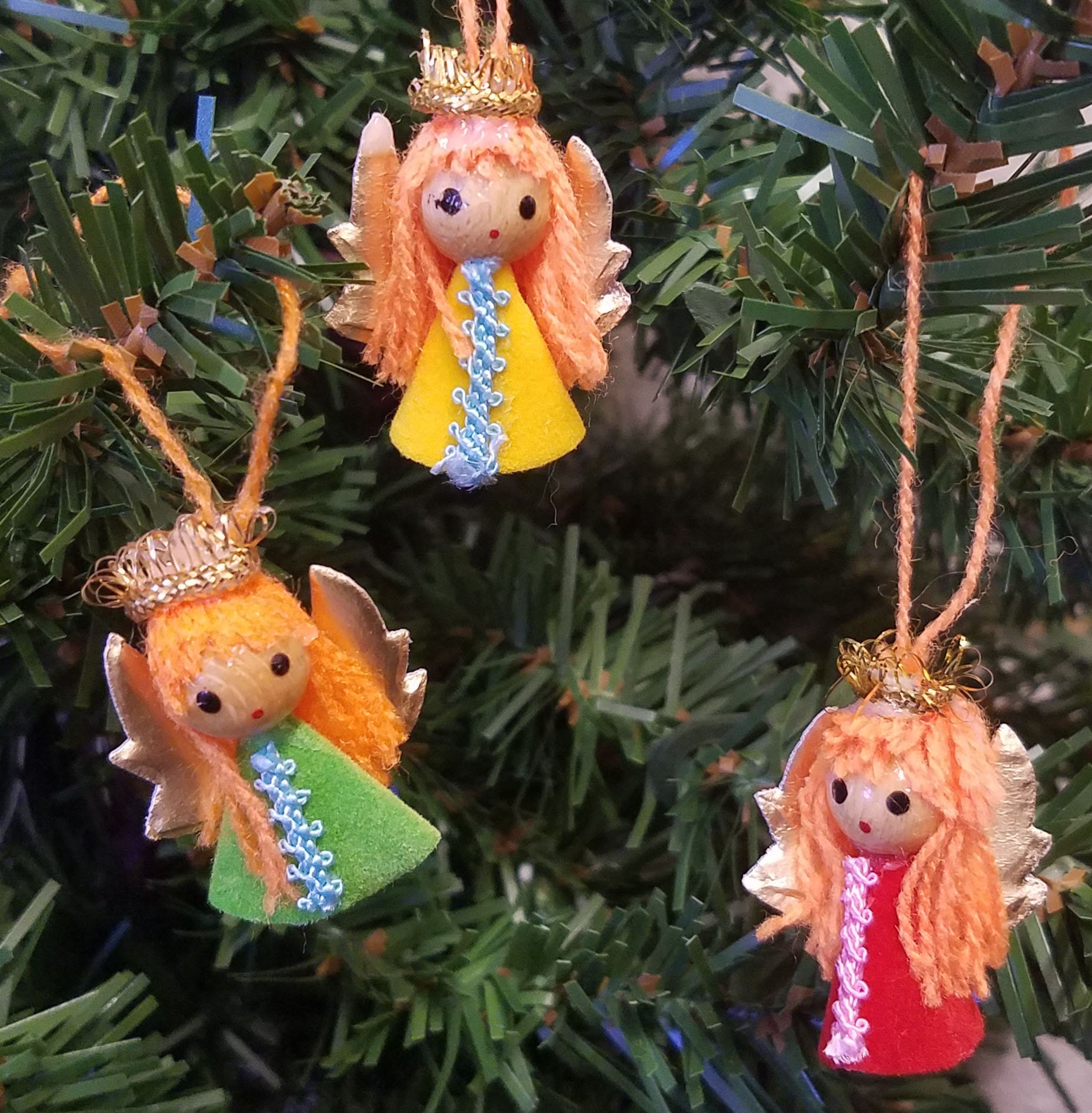 Pack of 12 Vintage Cute Miniature Yarn Doll Angel Christmas Etsy