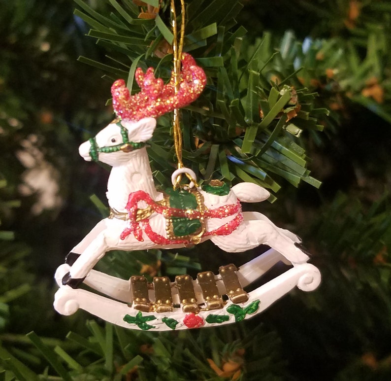 Pack of 12 Vintage Miniature Reindeer Rocking Horse Christmas Etsy