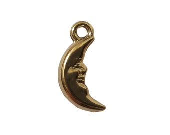 20 pcs Crescent Man in the Moon Face Silver Plastic Charms for Crafts, Jewelry, Bracelets