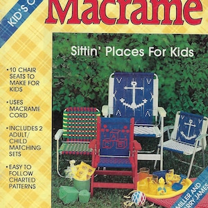 PDF ONLY Sittin&#39; Places for Kids Macrame Corded Lawn Chair Downloadable Patterns & Instructions