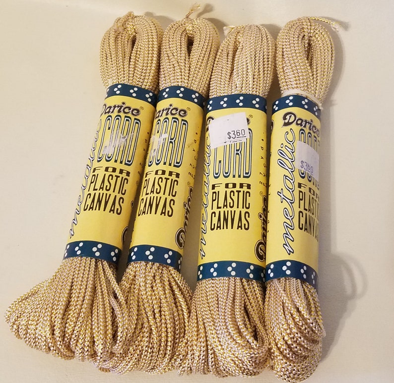 4 Rolls of Darice Plastic Canvas Cord Metallic PVC Assorted Etsy