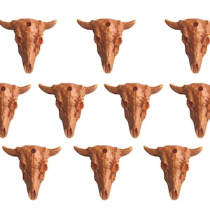10 Pcs Longhorn Steer Cow Skull Cowgirl Western Indie Craft Jewelry Necklace Charms Pendants