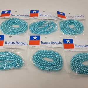 6パック ヴィンテージ テキサスビーズ ターコイズ プラスチック クラフトストリング パール 6 mm ラウンド 60インチ ストランド