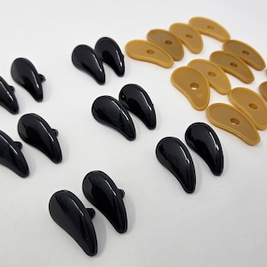 Zim&#39;s Vintage 18mm Angled Slanted Black Plastic Safety Eyes for Craft Doll, Amigurumi Toy, or Puppet Making