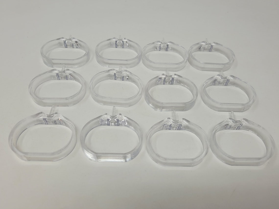 Pack of 12 Clear Plastic Napkin Rings Frames Forms for Beading Etsy