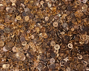 50個入り ヴィンテージアンティークゴールド成形プラスチック製縫製シャンクボタン