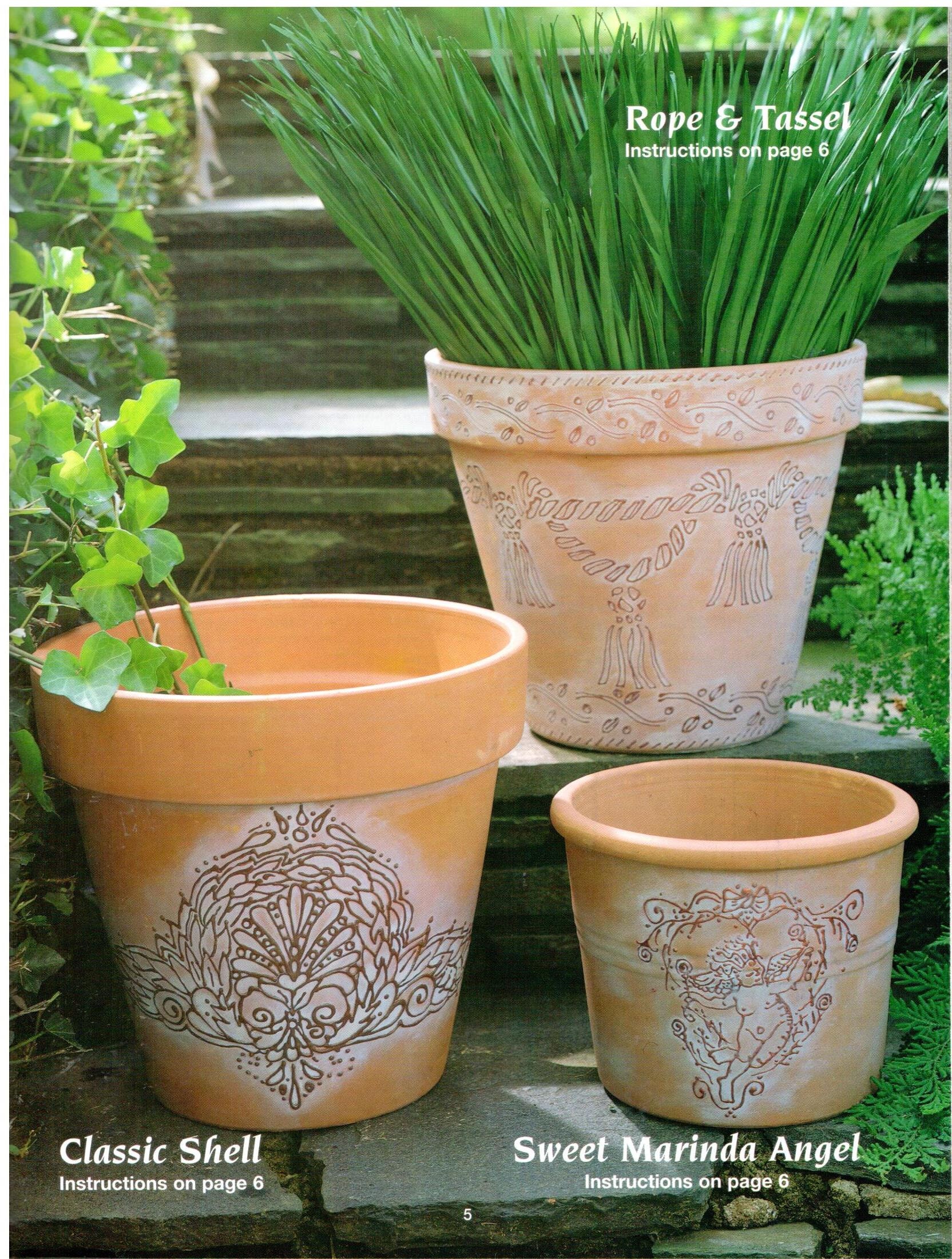 Macetas de barro decoradas Jardineras Jardineras Pintura decorativa Libro  de artesanía Cyndi Pfeiffer - Etsy México, image size:1664x2200