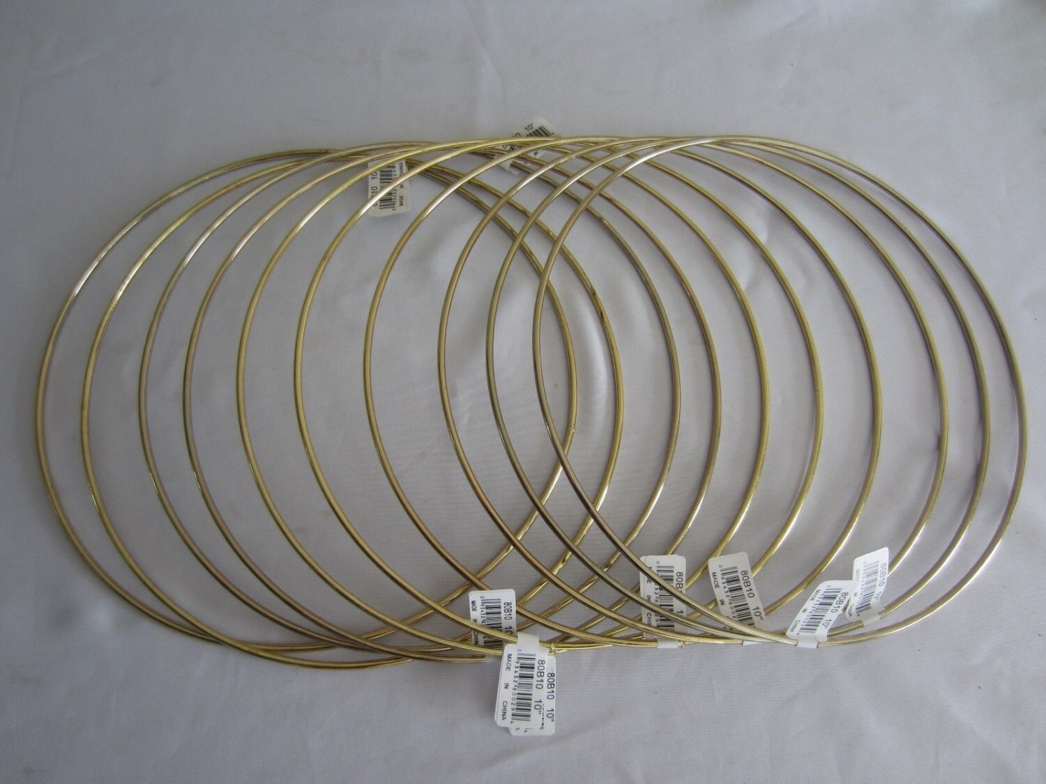 Lot of 10 Gold Metal Brass Macrame Craft Dreamcatcher Rings 10" Inch Diameter Lot of 10 Gold Metal Brass Macrame Craft Dreamcatcher Rings 10" Inch Diameter