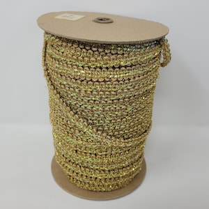 Bulk Spool Vintage Fancy Metallic Gold Tinsel 10mm 3/8&quot; Braided Picot Craft Sewing Trim 72 YDS