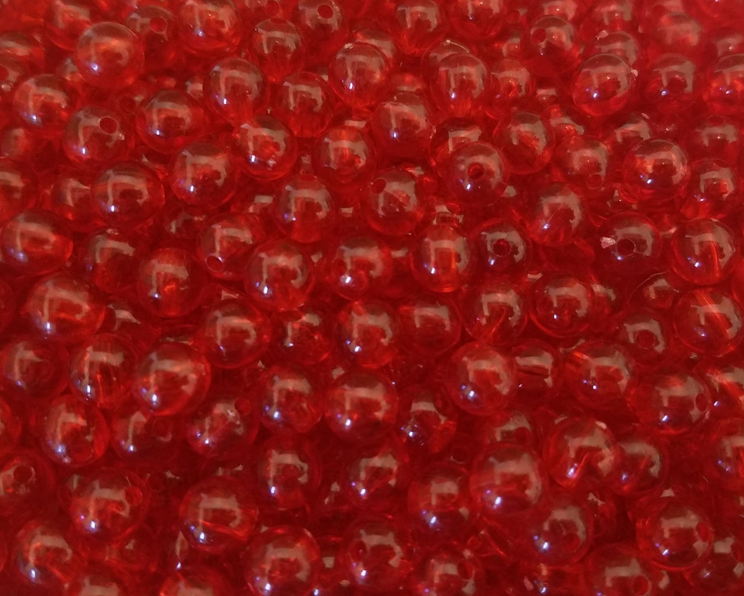 Pack of 1,000 Transparent Red, Clear or Iridescent Clear Bubble Beads ...