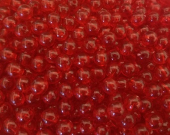 Opakowanie 1000 przezroczystych czerwonych, przezroczystych lub opalizujących przezroczystych koralików bąbelkowych, plastikowych perełek do robótek ręcznych, 8 mm, okrągłych, gładkich