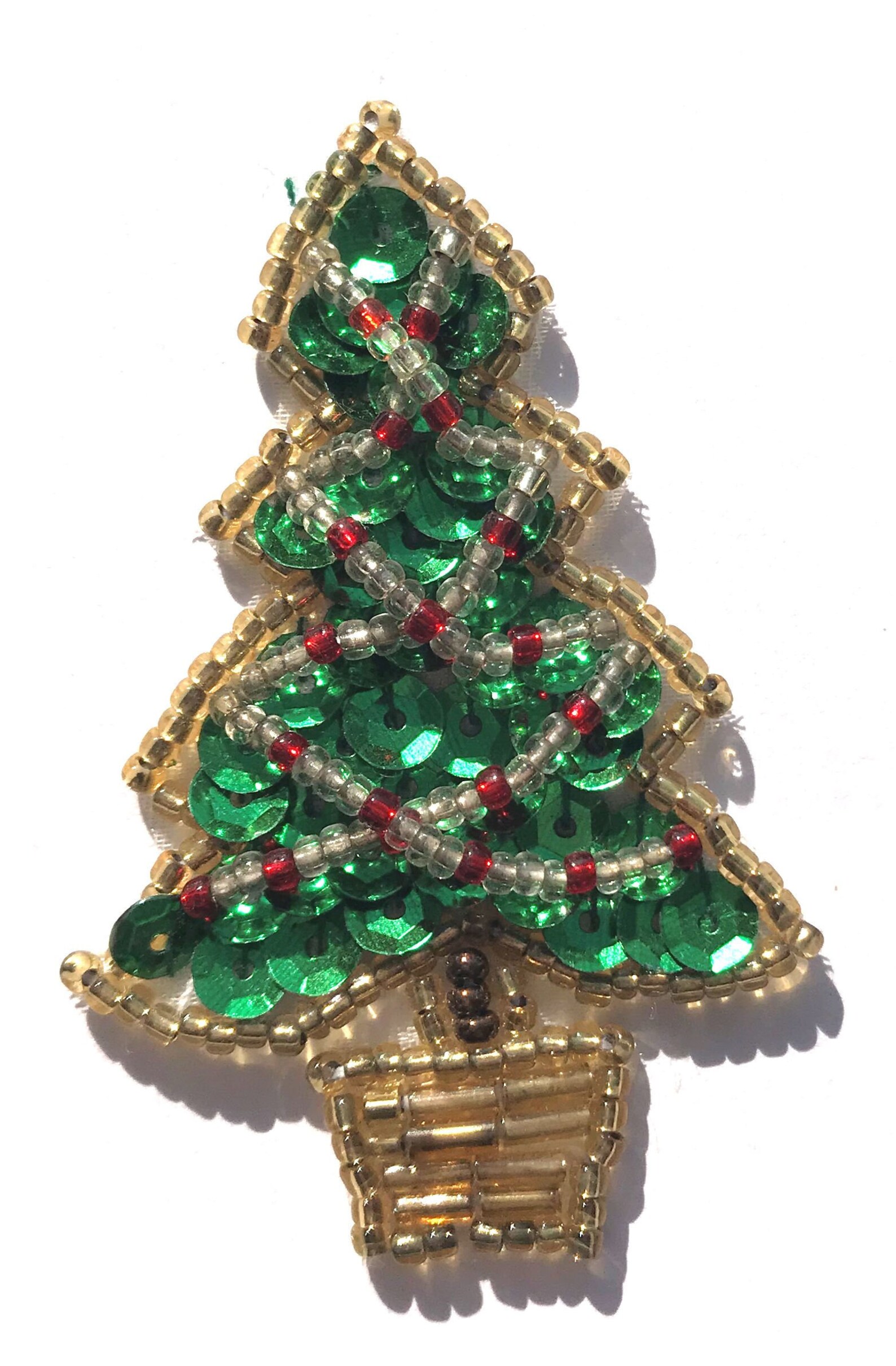 Pack of 3 Small Christmas Tree Beaded Sequined SewOn Applique Etsy