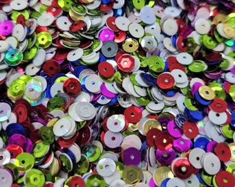 5,000 pcs Bulk 5mm Assorted Color Round Cup Loose Sequins for Sewing Crafts