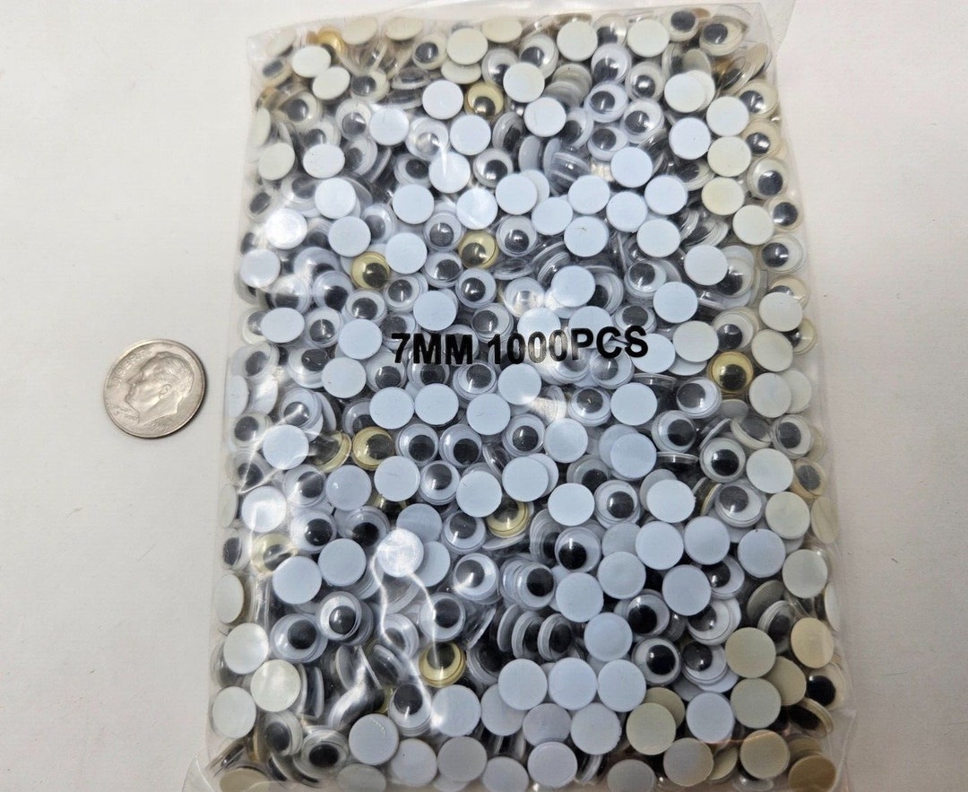 1,000 Pieces Movable Wiggle Googly Eyes 7mm Black for Crafts Dolls ...