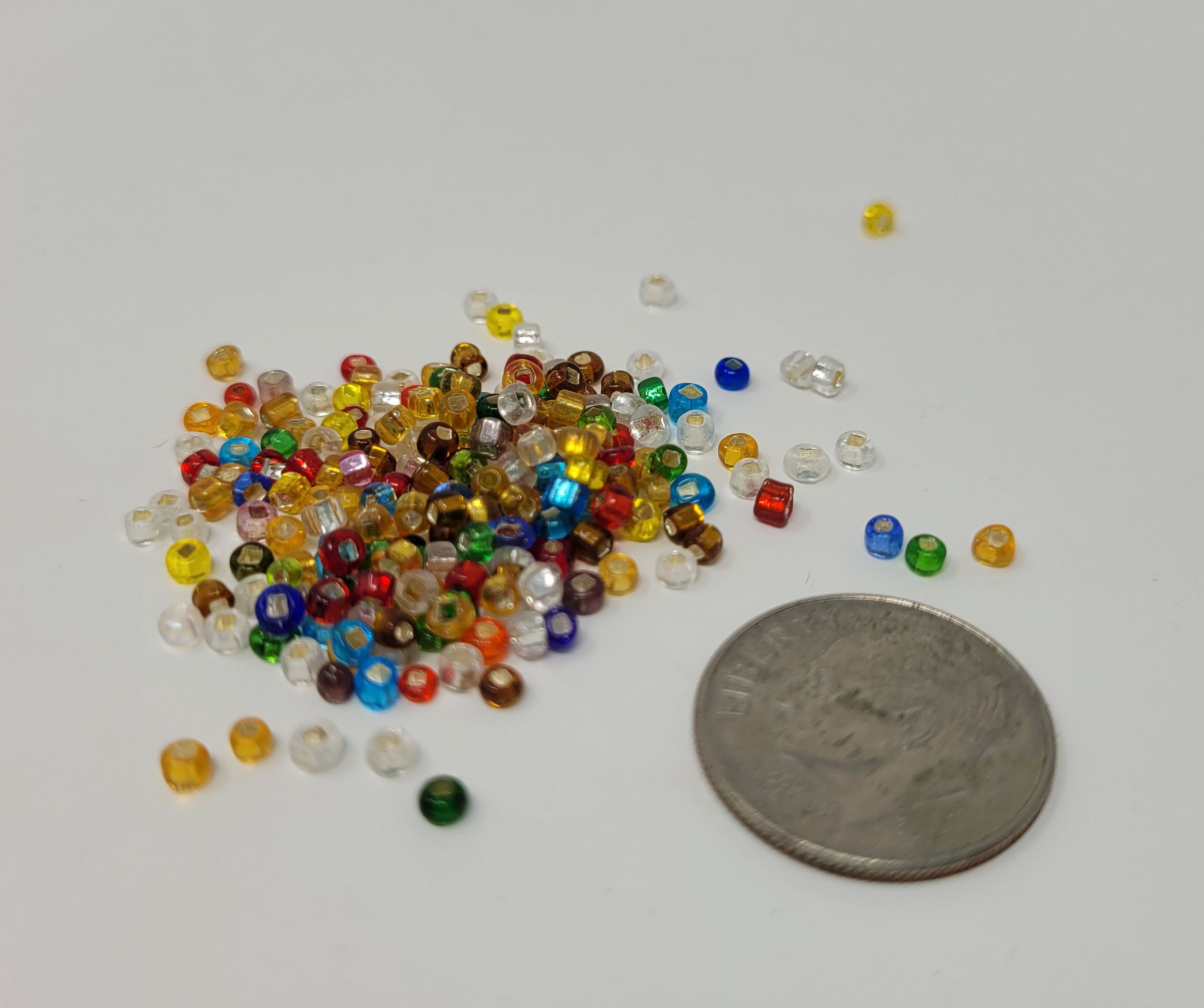 3oz 85g Multi-color Silver Lined Glass Rocaille 2mm Size 10/0 Tiny