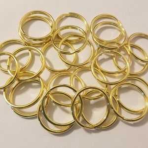 25 pcs Gold Tone Brass Plated or Silver Nickel 1-1/4&quot; 32mm Split Key Rings Jewelry Findings Crafts