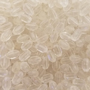 Pack of 1,000 Crystal Faceted Plastic Craft Pearls 10mm x 6mm Oval