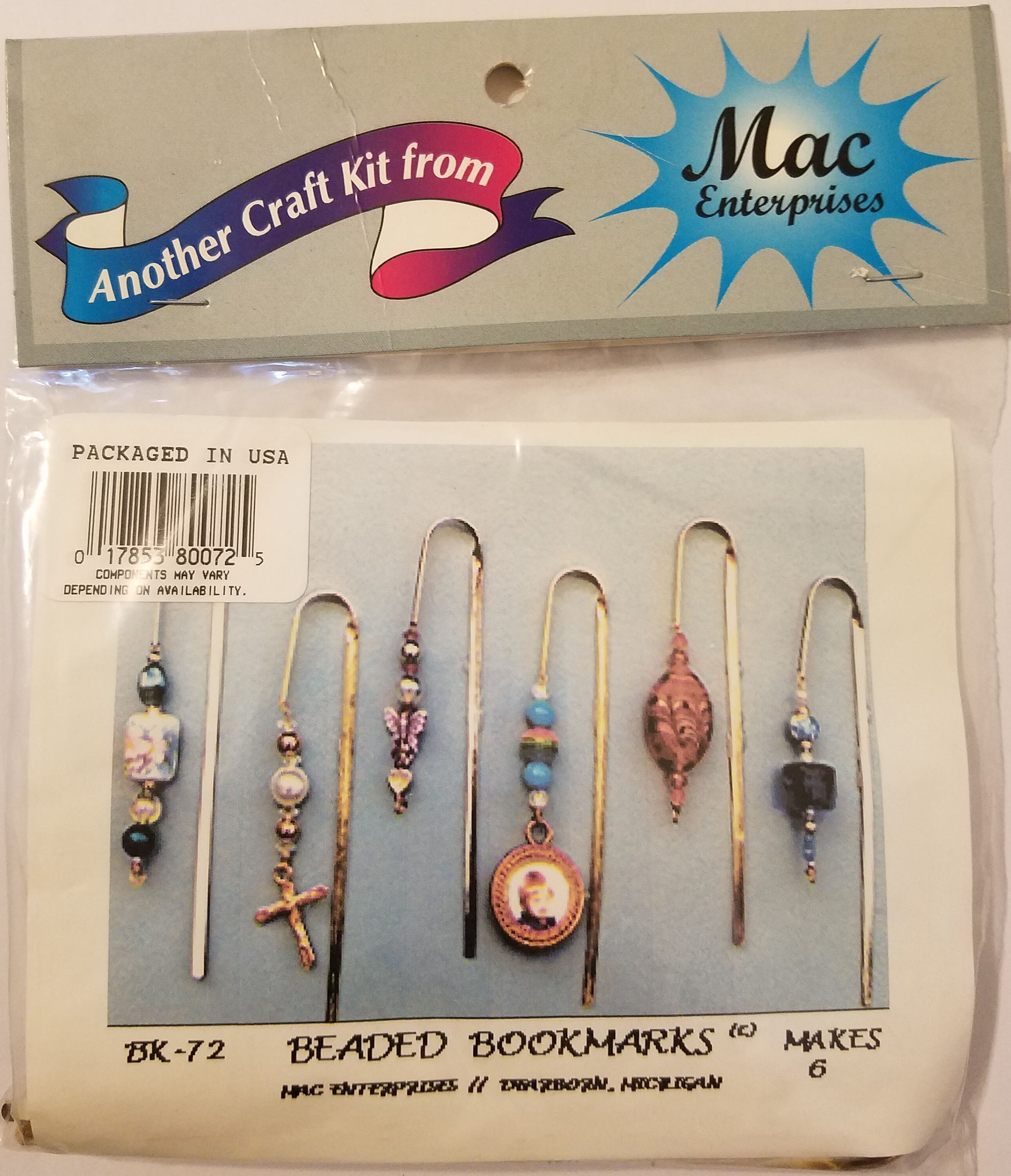 Angel Charms Beaded Metal Bookmarks Beading Craft Kit Mac Enterprises  Vintage