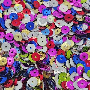 5,000 pcs Bulk 5mm Assorted Color Round Cup Loose Sequins for Sewing Crafts