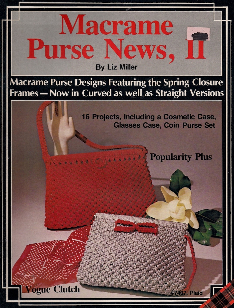 Patterns and Instructions Vintage Macrame Purse News 2 Craft Book