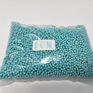 Bulk Pack of 10,000 Opaque Matte Loose Artificial Plastic Pearls 4mm Tiny Round Beads