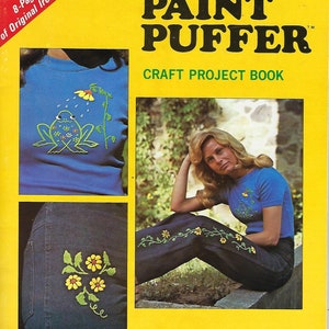 Paint Puffer VTG 70&#39;s Fabric Painting Iron-On Transfer Patterns Craft Project Book