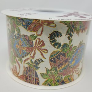 Berwick Flora-Satin Pysanky Eggs Easter Floral Craft Ribbon 2-3/4&quot; x 50 YDS