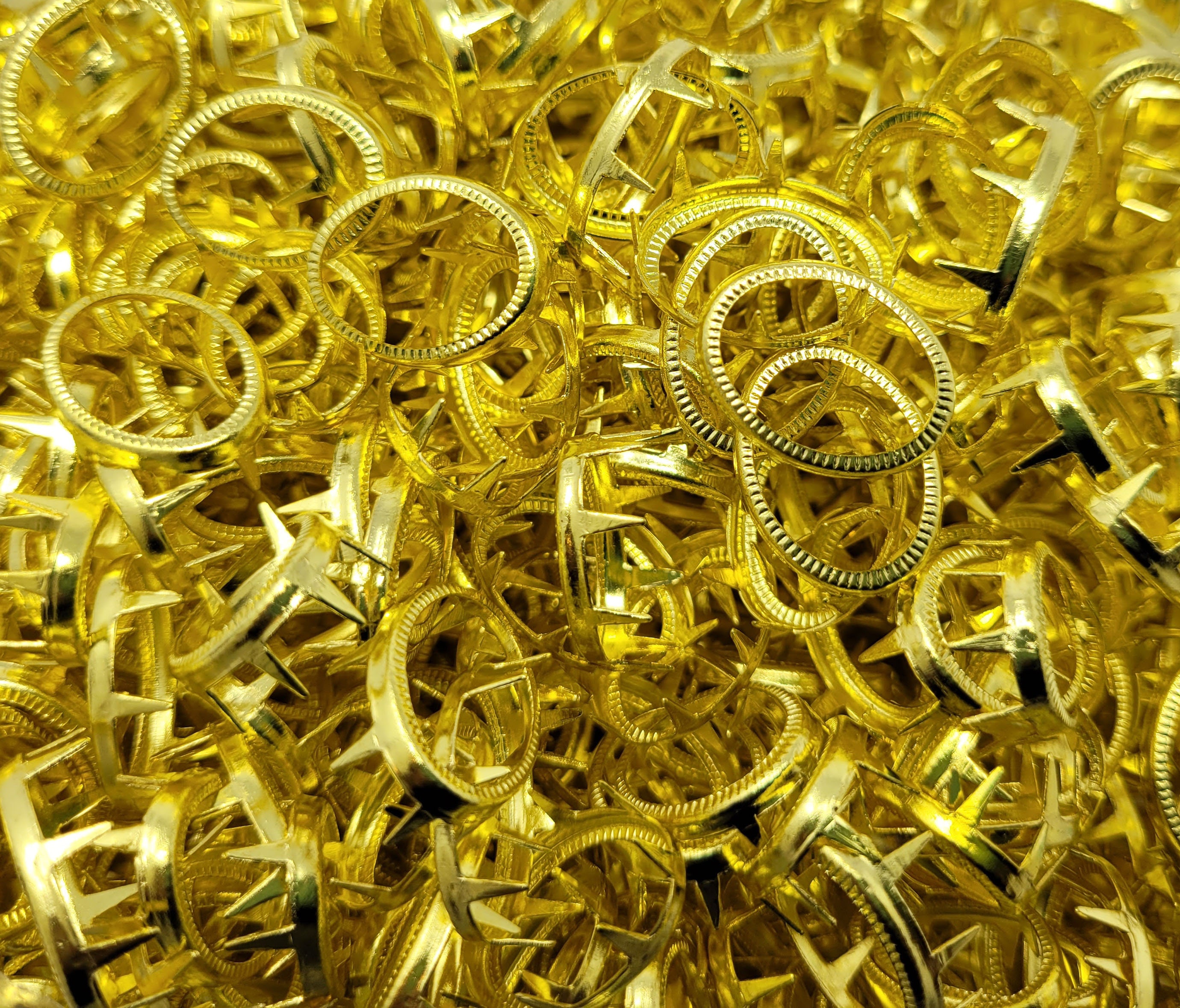 50 pcs Gold Tone Metal Large 14mm x 19mm Oval Ornate Nailheads Decorative Studs for Crafts
