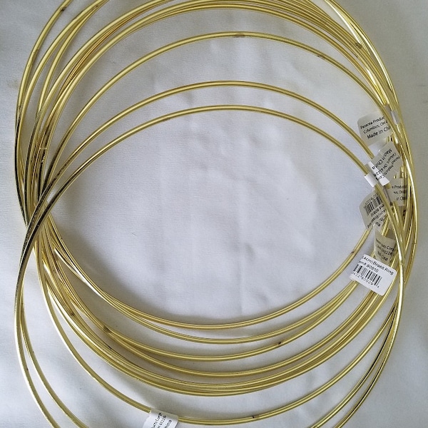 Lot of 10 Gold Metal Brass Macrame Craft Dreamcatcher Rings 10" Inch Diameter